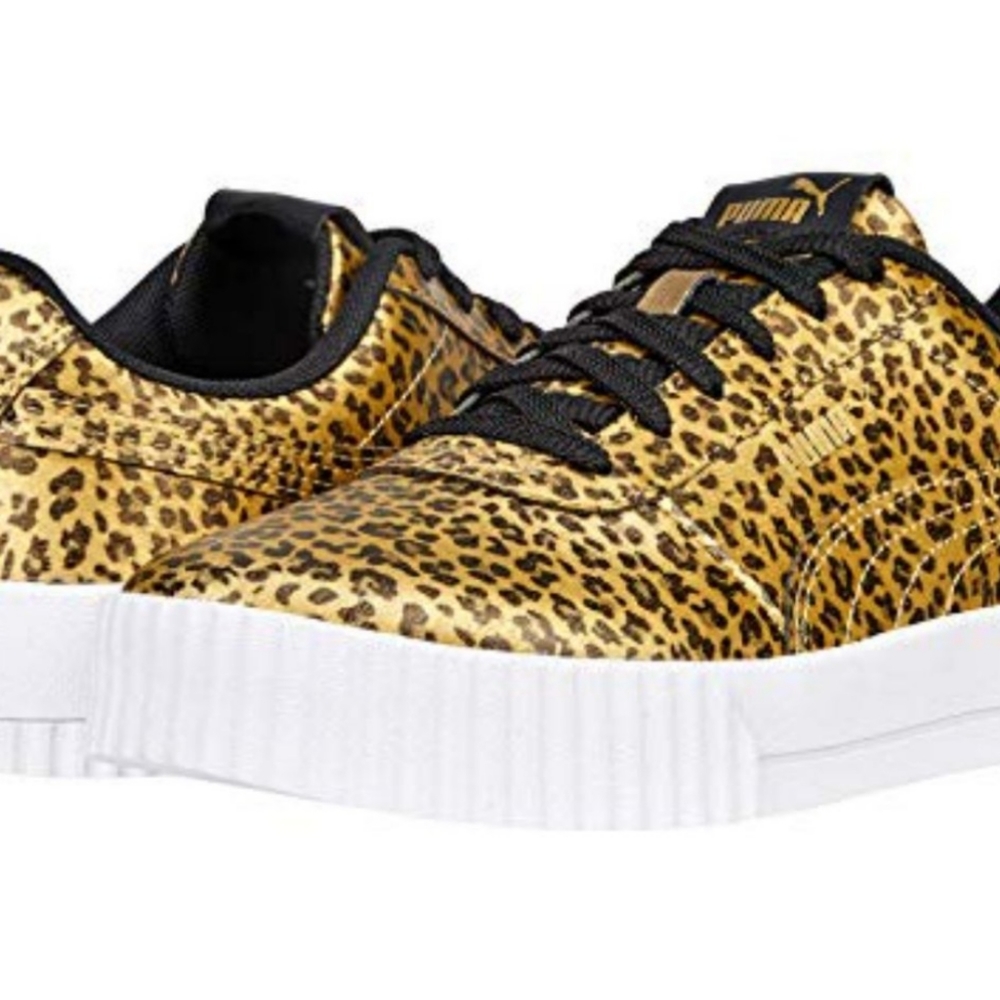 NWT Puma Carina Leopard print platform sneakers